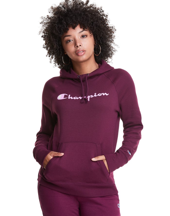 Sudadera Con Capucha Champion Mujer - Powerblend Fleece Script Logo ( Moradas Oscuro ) 5194680-PK